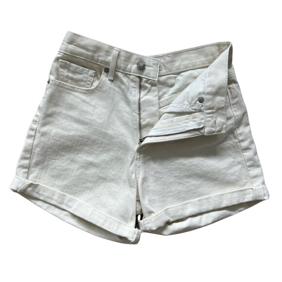 Aritzia Wilfred Free High-Rise White Demin Short Size 0 - Picture 3 of 6